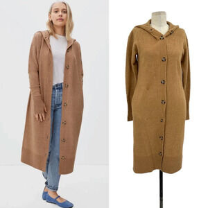 Everlane The Cozy Stretch Duster‎ Cardigan Caramel Camel Tan Size XXS **Flawed